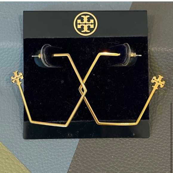 Tory Burch Gold Geometric Earrings - Picture 4 of 5
